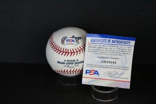 Len Baker (P. G. 5-15-81) Aláírt Baseball Autogramot Auto PSA/DNS AK23544 - Dedikált Baseball
