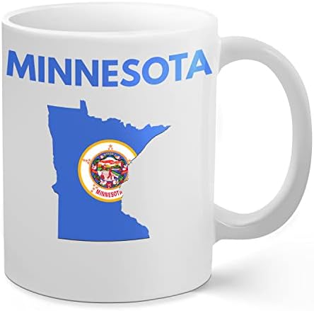 Palm City Termékek Minnesota Állam Forma - 11 oz Kerámia Kávés Bögre Minnesotai Állami Zászló | Remek Ajándék Minnesotans