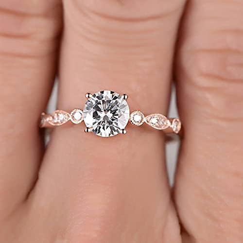 2023 Új Rose Arany Gyémánt Gyűrű Gyémánt Eljegyzési Női Hercegnő Cirkon Személyre szabott Gyűrű Színes Akril Gyűrűk (Rose
