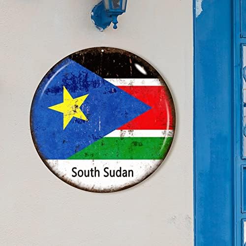 Dél-Szudán Fém Tábla Dél-Szudán Zászló Üdvözlő Táblát, Bejárati Ajtó Dekoráció Nemzeti Zászló Szabott Wall Art Vintage Fém