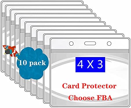 10 Csomag Kártya Protector Ujjú 4 X 3, Vízálló Kártya Tartóját a Resealable Zip, Átlátszó Műanyag Kártya Protector Neve Jelvény