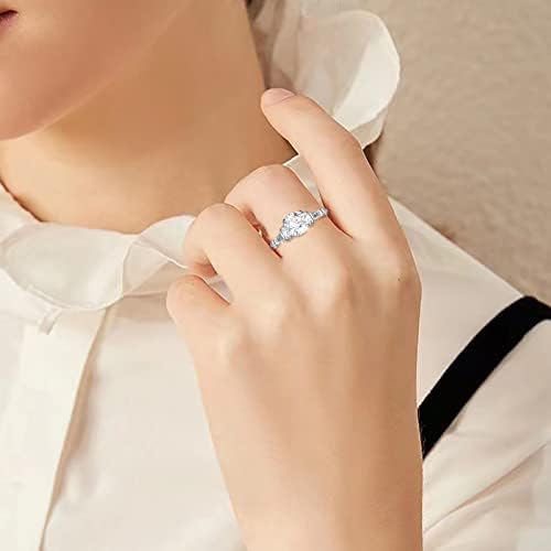 2023 Új Gyémánt Cirkon Gyűrű Női Divat Ékszerek Legnépszerűbb Kiegészítők Ékszer Szett Tini (Ezüst, 7)