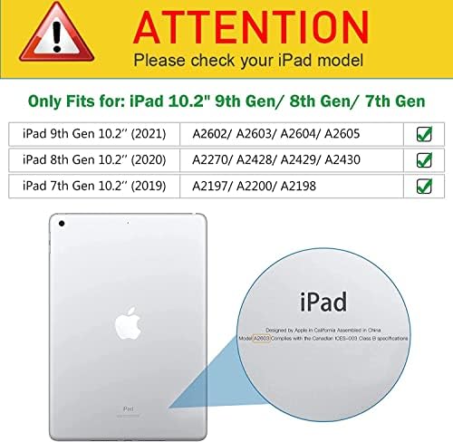 az iPad 10.2 Esetben (2021/2020/2019) 7./8./9. Generációs ipad Esetben, Állítható Csúszásmentes Folio Stand Smart Cover Új