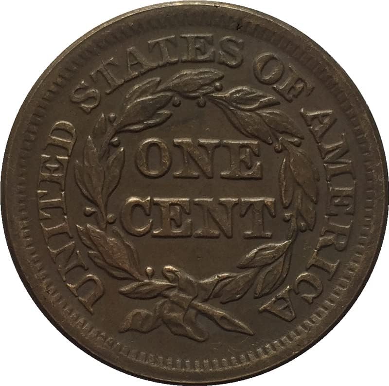 27,5 MM Régi 1856-Ban az Amerikai Érmék Réz Antik Érmék Kézműves Külföldi Emlékérme