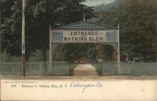 Bejárat Watckins Glen Watkins Glen, New York, NY Eredeti Antik Képeslap