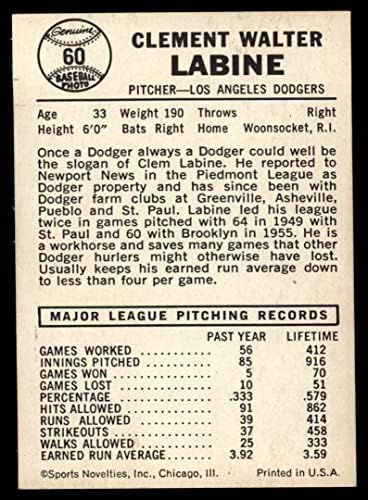 1960 Levél 60 Clem Labine Los Angeles Dodgers (Baseball Kártya) VG/EX Dodgers