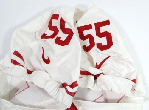 2015 San Francisco 49ers Ahmad Brooks 55 Játék Kiadott Fehér Jersey 70 Javítás 46 9 - Aláíratlan NFL Játék Használt Mezek