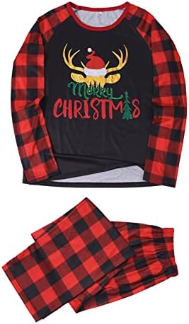 DIYAGO Családi Pizsama Nadrág Karácsony,Egyforma Hosszú Ujjú Tshirt, a Nadrágját Társalgó Ünnep Vicces Pj Hálóruha Készlet