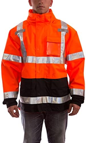 Tingley Standard Ikon Magas Láthatósági Kabát a Csatolt Hood, Biztonsági Narancssárga, Közepes