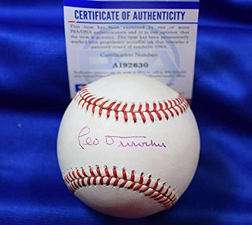 Leo Durocher PSA DNS-Coa Autogramot Nemzeti Liga ONL Kézzel Aláírt Baseball