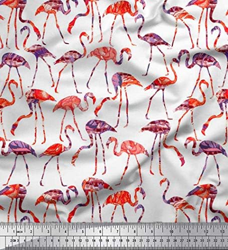 Soimoi Pamut Jersey Anyagból Flamingo Madár Nyomtatott Kézműves Szövet által Az Udvaron 58 cm Széles