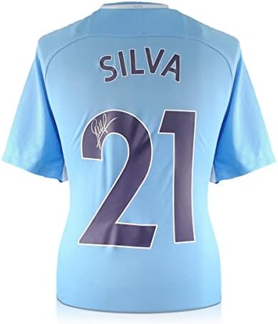 David Silva Aláírt Limited Edition Manchester City 2017-18 Játékos Kérdés, Foci Mez - Dedikált Foci Mezek