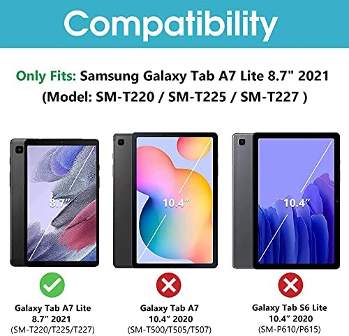 ProCase Galaxy Tab A7 Lite 8.7 Hüvelyk 2021 Billentyűzet Esetben Csomag Galaxy Tab A7 Lite 8.7 hüvelyk Masszív Esetben 2021