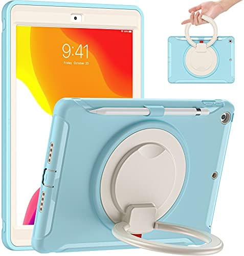Tablet Táskák Gyerekek Fedezni iPad 10.2（2019/2020） - Forgó Ütésálló Kezelni a Gyerek-Bizonyíték az Esetben,Masszív, nagy