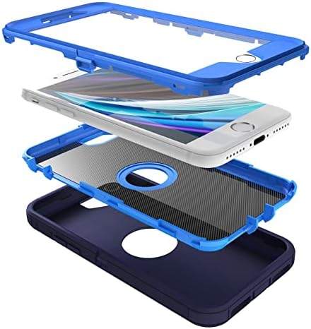 MXX iPhone SE 2022 /SE 2020 nagy teherbírású Védő tok Screen Protector [3 Rétegű] Masszív Ütésálló Gumi védőburkolat & Forgatható
