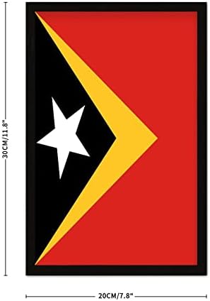 Kelet-Timor Zászló Semleges Fa Keretes, Keretes Minimalista Wall Art a Fürdőszoba Minimalista Stílusú, Magas Határon Hálószoba