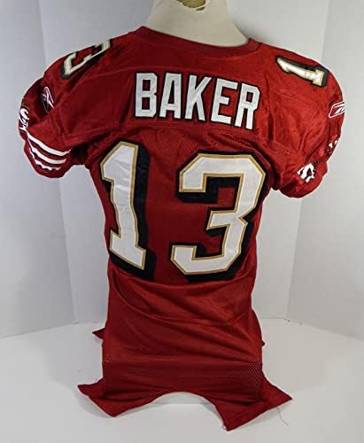 2006-ban a San Francisco 49ers Chris Baker 13 Játék Kiadott Piros Mez 60 Szezon P 44 2 - Aláíratlan NFL Játék Használt Mezek