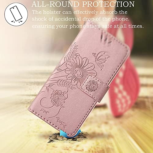 kazineer Bőr Pénztárca Fedél Telefon tok iPhone XR, a RFID-Blokkoló Kártya Tartóját Slot (Rose Gold)