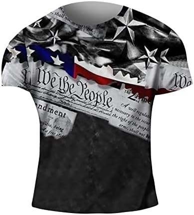 RUIRUILICO Férfi Hazafias Pólók Amerikai Zászló Tshirt Nyári Alkalmi, Rövid Ujjú Sleeve Vintage Graphic Tee Maximum