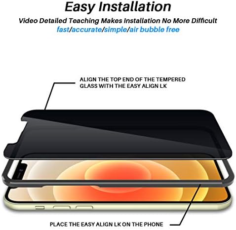 2 Csomag LϟK Privacy Screen Protector Célja, iPhone 12-iPhone 12 Pro 5G 6.1 colos Edzett Üveg Magas Egyértelmű, az Ügy Barátságos,