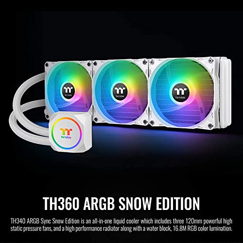 Thermaltake TH360 ARGB Alaplap Fordította: Snow Edition Intel LGA1700 Kész/AM5/AMD All-in-One Folyadék Hűtő Rendszer 360mm