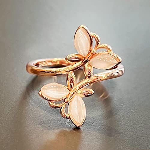 2023 Gyönyörű Vintage Opál Virág Gyűrű a Nők, Eljegyzési Gyűrű, Ékszerek, Ajándékok, 12-es Méretű Gyűrűk (Rose Gold, 9)