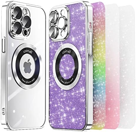 Hoerrye Mágneses iPhone 14 Pro Max Esetben a Nők, Katonai Drop-Bizonyíték a Gyémántok, Kompatibilis MagSafe, 4 x Csillogó