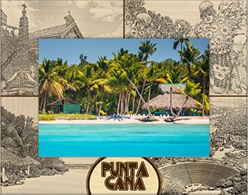 A nyereg-Hegy Szuvenír Punta Cana Lézer Gravírozott Fa Képkeret Táj (5 x 7)