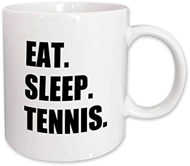 3dRose Enni, Aludni, Tenisz - fekete szöveg sport rajongó játék rajongó lejátszó play - Bögrék (mug_180449_1)