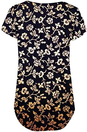 Salir Maximum para Mujer Camiseta Estampado de Flores Camiseta Manga Corta con Cuello Redondo Camiseta Blusa Túnica
