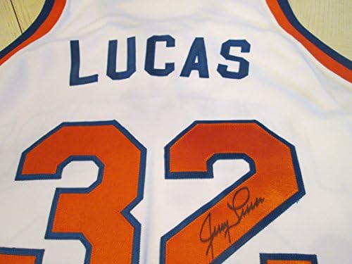 JERRY LUCAS Aláírt New York Knicks Kosárlabda Jersey -SZÖVETSÉG Hitelesített