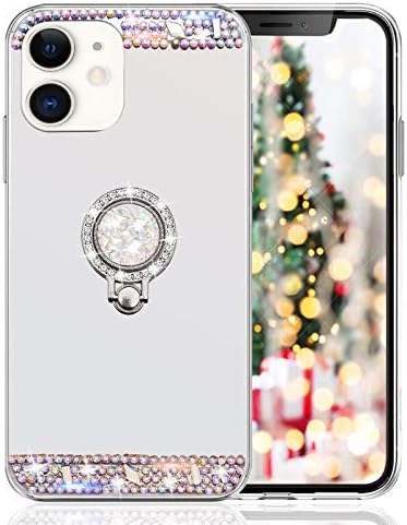 LUVI iPhone 11 Gyémánt Csillogás Esetben Tükör Smink, Csinos Lányok, Nők védőburkolat a Bling Strasszos Kristály Gyűrű Jogosultja
