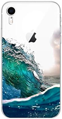 Blingy iPhone XR Esetben az Óceán Hullámai Design Szórakoztató Festői Táj Strand Stílusú, Áttetsző Puha TPU Védő Tiszta Ügy