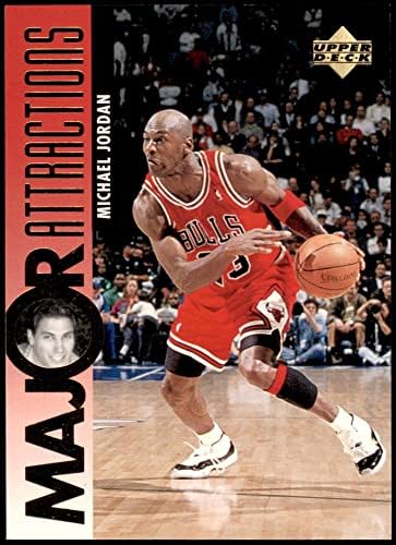 1995 Felső szint 337 Főbb Látnivalók Michael Jordan/David Hanson Chicago Bulls (Kosárlabda Kártya) NM/MT Bika
