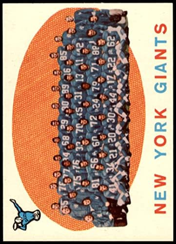 1959 Topps 133 Óriások Csapat Lista New York Giants-FB (Foci Kártya) NM Óriások-FB