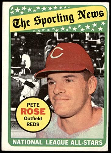 1969 Topps 424 All-Star Pete Rose Cincinnati Reds (Baseball Kártya) VG/EX Vörösök