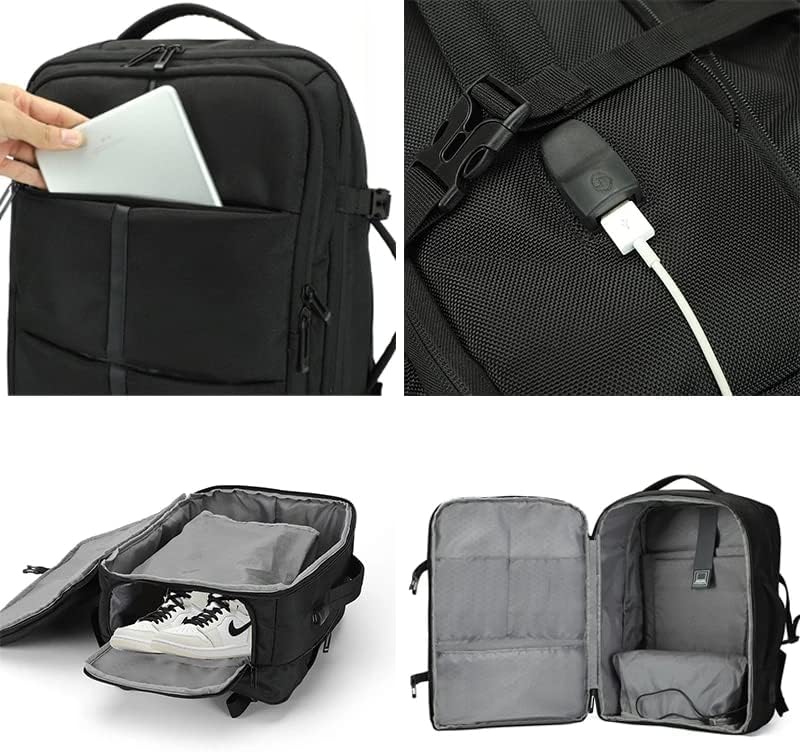 17.6 Hüvelykes Laptop Hátizsák Nagy Kapacitás Bővíthető USB Töltés Hátizsák Üzleti Daypack Vízálló Bőrönd Táska Kemping