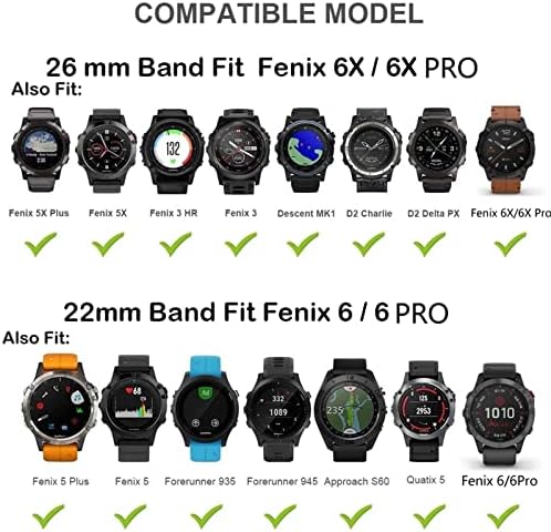 TIOYW Watchband A Garmin Fenix 6 6X Pro 5 5X Plusz 3HR Zenekar megközelítés S60 S62 3 PULZUSMÉRŐ Óra gyorskioldó Easyfit