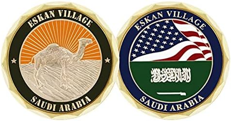 Egyesült Államok Katonai Eskan Falu Teve, Zászlókkal, Szaúd-Arábia Kihívás Érme