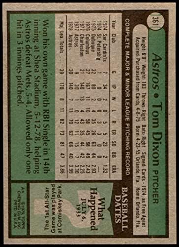1979 Topps 361 Tom Dixon-Houston Astros (Baseball Kártya) EX Astros