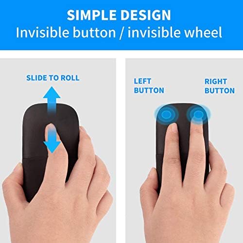 WUDEMWWFE Bluetooth Arc Touch Mouse, Hordozható Összecsukható Vezeték nélküli Egér, Anélkül, hogy USB Nano Vevőegység, Ergonomikus