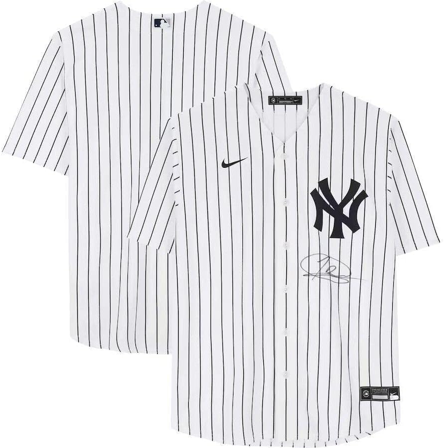 Jasson Dominguez New York Yankees Aláírt Fehér Nike Replika Jersey Fanatikusok - Dedikált MLB Mezek