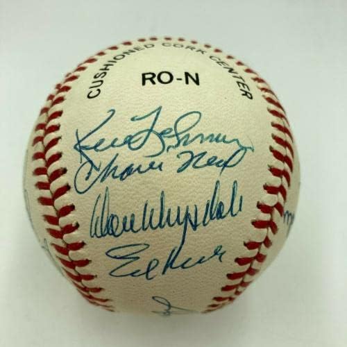 1956-ban a Brooklyn Dodgers Champs Csapat Aláírt Baseball Sandy Koufax Ne Drysdale PSA - Dedikált Baseball