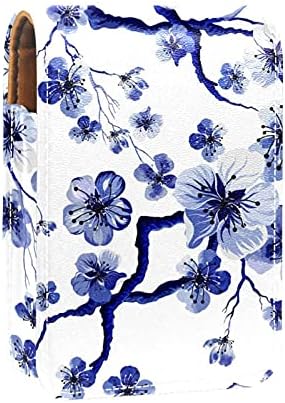 Smink Rúzs Esetben A Külső Kék Virágos Kínai Tinta, Festék, Szilva Hordozható Rúzs Szervező A Tükör Női Mini Smink Táska