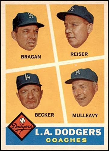 1960 Topps 463 Dodgers Edzők Bobby Bragan/Pete Reiser/Joe Becker/Greg Mulleavy Los Angeles Dodgers (Baseball Kártya) EX/MT