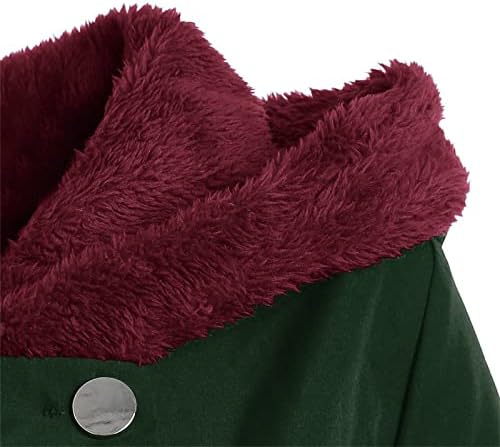 Kulywon Női Téli Kabát Női Plus Size Aszimmetrikus Polár Kapucnis egysoros, Hosszú Drap Gombok Kabát