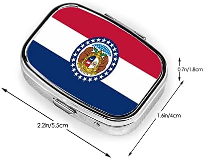 Missouri Zászló Tér Mini Tabletta Doboz Fém Gyógyszer Szervező Utazási Barátságos Hordozható Tabletta Esetében