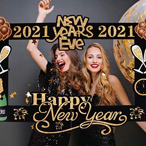 NUOBESTY Betlehemes Dekoráció 2021 Boldog Új Évet Fotó Kellékek Képkeret Eve Party Új Év Éves Találkozó Photobooth Kellékek