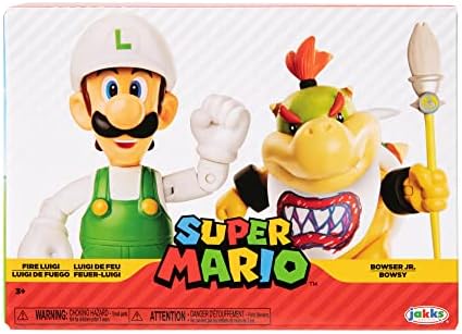 Super Mario Nintendo 4 Akciófigura 2 Csomag: Tűz Vs Luigi. Bowser Jr., Kék