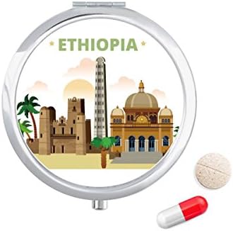 Város Kastély Etiópia Tabletta Esetben Zsebében Gyógyszer Tároló Doboz, Tartály Adagoló